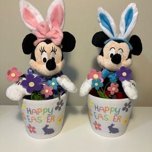 Easter Mickey and Minnie Plush Flower Pots